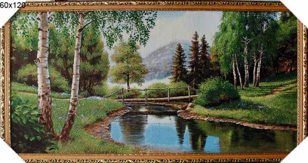 Картина-гобелен 60*120 M005 Бревенчатый мостик/ HJ-316-3G/дер.
