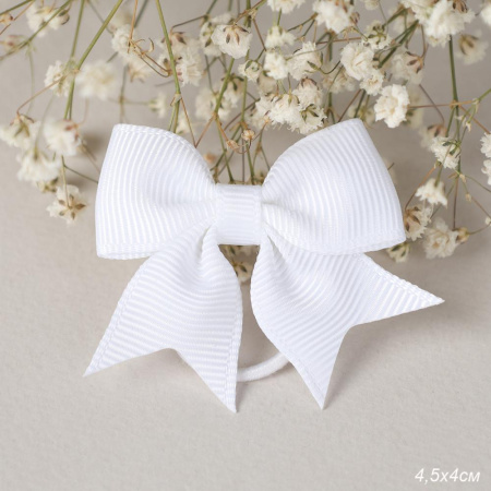 Бант-резинка для волос 5 см / YAL-11 /уп 100/600/белый