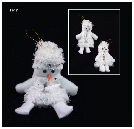 Елочное украшение Снеговичок / YT-8517 /уп 6/720/ АКЦИЯ