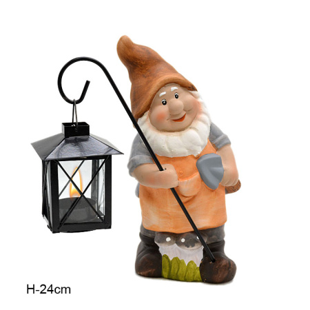 Статуэтка Гном 24 см с подсвечником / 033-35119 /уп.16/