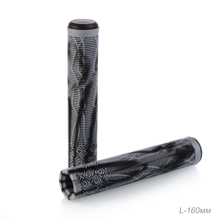 Грипсы для трюкового самоката, 160мм, 2 шт, серые + 2 заглушки. Материал: TPE / SG-160TPE-Gr / уп 10