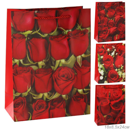 Пакет подарочный 18x24x8,5 Цветы / 24812S /уп 12/720/