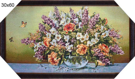 Картина гобелен 30х60 Летние цветы / H222 /KS2812-288/