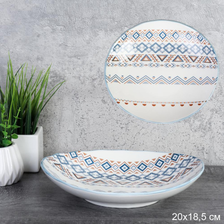 Блюдо глубокое овальное 20,3х18,5 см / DS-406 /уп 40/
