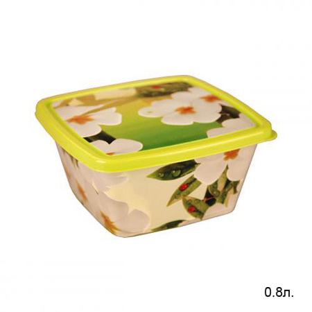 Контейнер для СВЧ 0,8 л Плюмерия / М4400 /уп.32/ квадратный