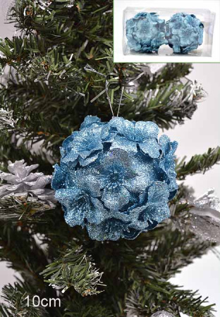 Набор новогодних украшений 2 шт. CQ13203/10  10 см /уп.120/белый