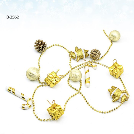 Бусы для елки золотые / B-3562 /уп.420/