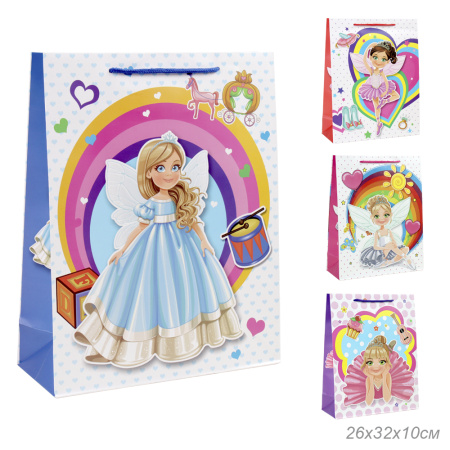 Пакет подарочный 26x32x10 Фея / 9753М /уп 12/480/
