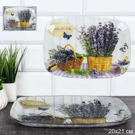 Блюдо прямоугольное глубокое 30х21 см / S445012C-W030 /уп 12/ Лаванда