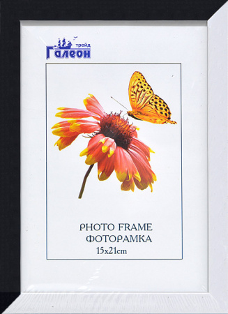 Фоторамка 15х21 /1504А-012С/1504А-012AL/черно-белая