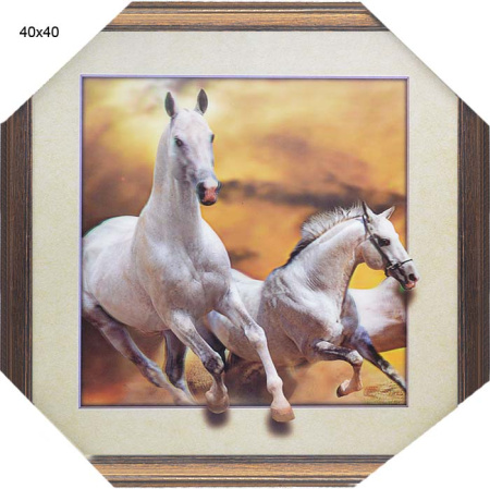 Картина 3D 40х40 Кони / 004/JR1407-1396/