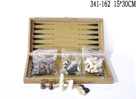 Игры настольные:нарды,шашки,шахматы / 341-162/ уп.36 /