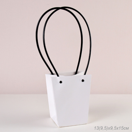 Пакет подарочный для цветов трапеция 15х13х9,5х9,5 / 904-2 /уп 10/400/белый