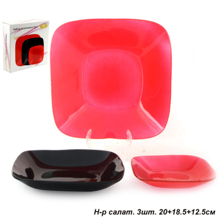 Салатники квадратные 3 предмета / 1025P-001 /уп.8/