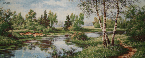 Гобелен полотно 40*100 M006 Три березки у реки 