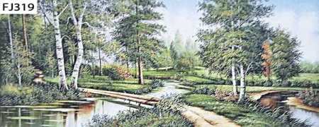 Гобелен полотно 40*100 F319 Бревенчатый мостик