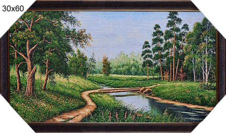 Картина-гобелен 30х60 Лесной мостик / F324/343-225/