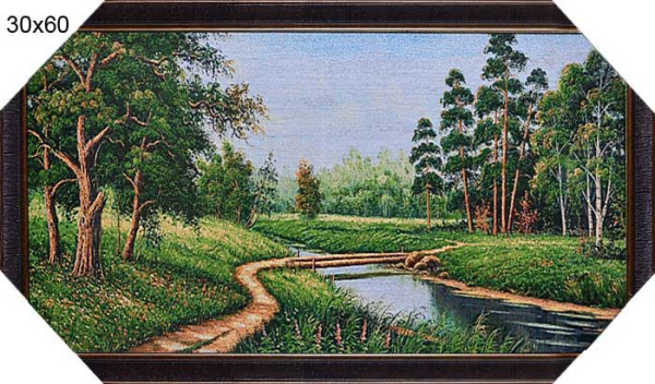 Картина-гобелен 30х60 Лесной мостик / F324/343-225/