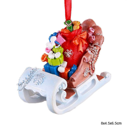 Новогоднее украшение Сани с подарками /34576