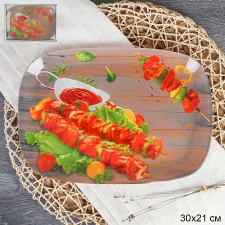 Блюдо прямоугольное глубокое 30х21 см / S445012C -Y185-3 /уп 12/