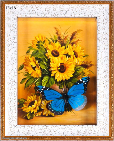 Картина коллаж 13х18  Подсолнухи / 18 / 10122-4 / /уп 10/