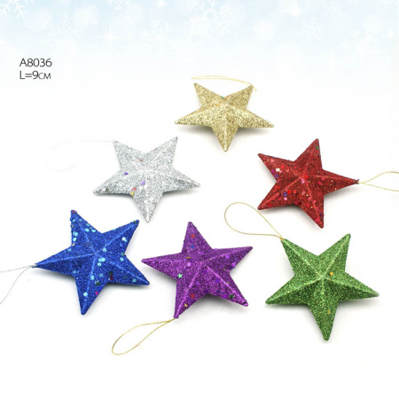 Украшение на елку Звезда 9 см цвет микс / A8036 /уп.600/ 