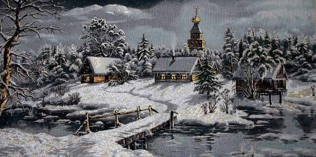 Гобелен полотно 50*100 F282 золотая нить