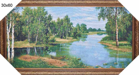 Картина гобелен 30x60 Лодка у берега / FJ009  /10057-1/