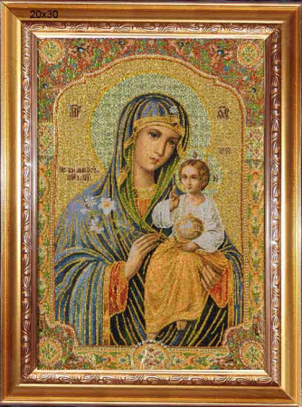 Икона Богородица неувядаемый цвет 20х30 гобелен / N101/4003C-056A1/