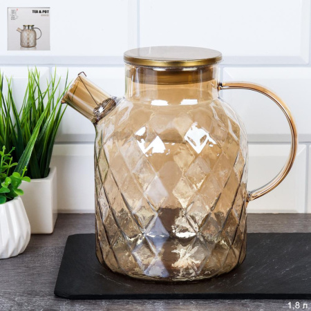 Кувшин 1800 мл Чайник заварочный / LCWJ5904 /уп 36/Металлическая крышка