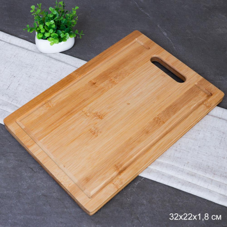 Доска разделочная 22х32х1.8 см / D-310 /уп 30/ бамбук