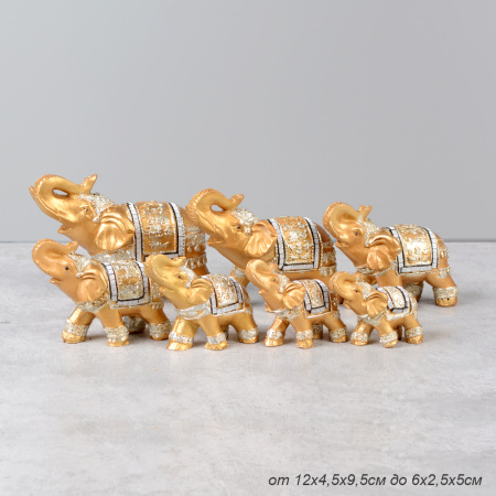 Статуэтки Слоны 7 штук набор / 8039А /уп 36/