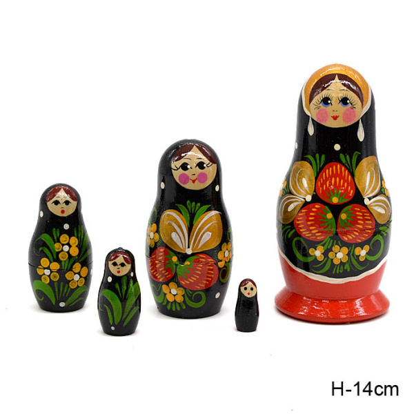 Матрешка Хохлома с бабочкой 5 кукольная / 10139 /