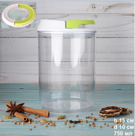 Банка с герметичной крышкой 750 мл АКЦИЯ / GT-34183-913 /уп 48/ пластик