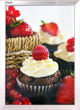 Постер в раме 25х35 Малиновый кекс / Art08 /1802C-004D/