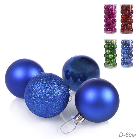 Елочные шары 24 штуки 6 см / H09 /уп 30/ (50)