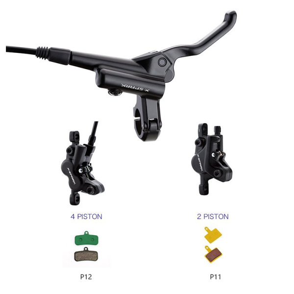 Тормозной набор дисковый гидравлический передний+задний X-SPARK HD-M200 2 поршня, длина передн. =850