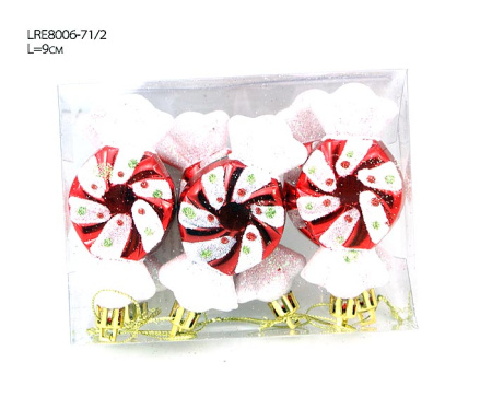 Набор ёлочных украшений 6 шт. LRE8006-71/2-2 /уп.210/