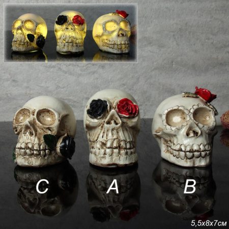 Статуэтка Череп LED 7 см / KY-26 /уп 240/Хэллоуин