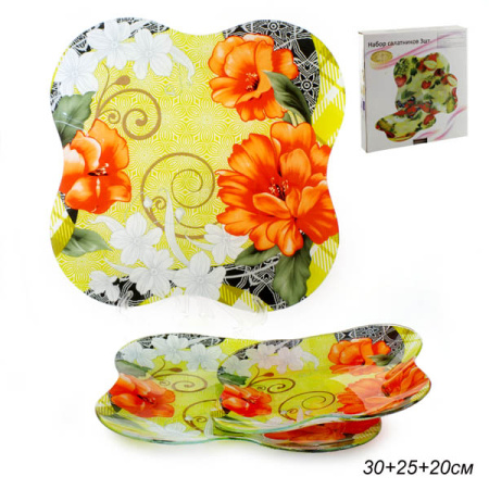 Салатники фигурные 3 предмета / 1050-Z367 /уп.8/ 