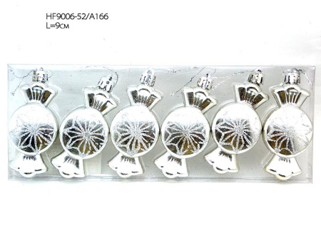Набор ёлочных украшений 6 шт. HF9006-52/A166-1 /уп.90/