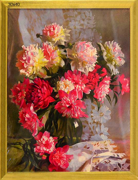 Репродукция картины 30х40 Пионы / ГС2/1802C-004C/
