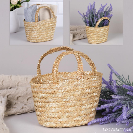 Корзина-сумка плетеная 22x8x12 см / GN295-8 /уп 500/высота 12 см