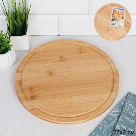 Доска разделочная 27х1,5 см / BGT-108 /уп 50/ бамбук