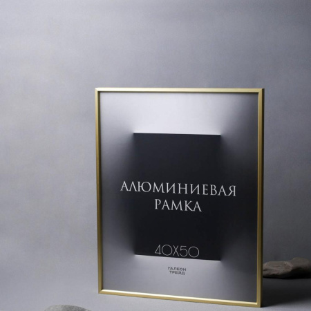 Фоторамка 40х50 алюминиевая / O724 светлое золото /