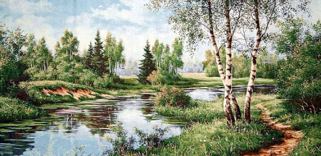 Гобелен полотно 40*80 M006 золотая нить