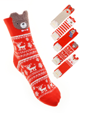 Носки р. 35-40 Новый год / L822 / уп 10/1200/  ОДНА ПАРА/ МАРКА
