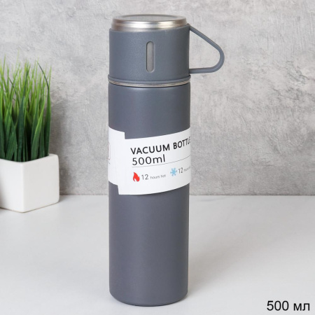 Термос 0,5 л / CP-799 /уп 50/ серый/