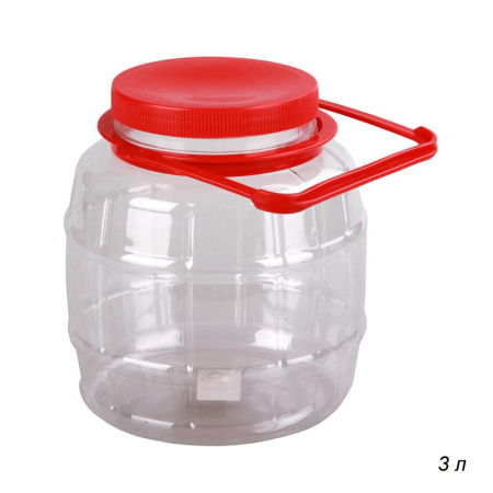 Банка 3 л Бочонок / М679 /уп 10/ со съемной ручкой