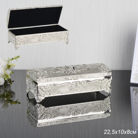 Шкатулка 22,5х10х8 серебро / 850S /уп 2/